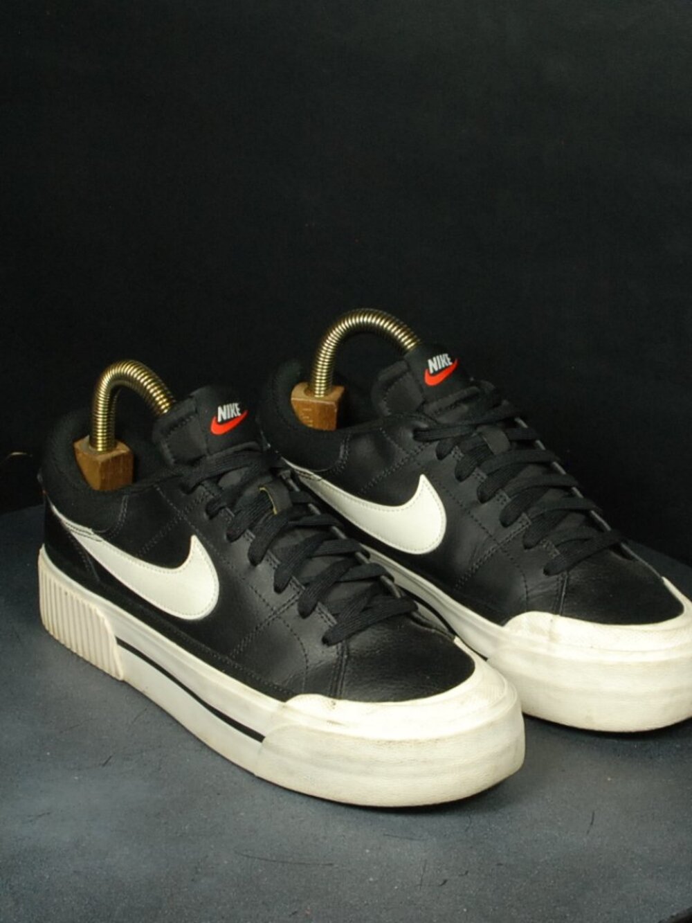 Nike Blazer Low 77 Jumbo Shoes Black Leather Sneakers DM7590-00 - Picture 4 of 9